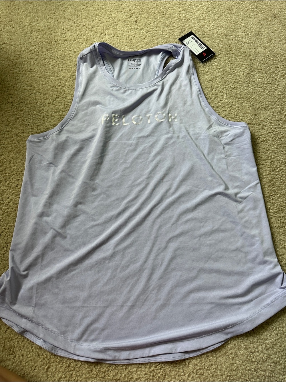 Peloton purple distance shirttail tank